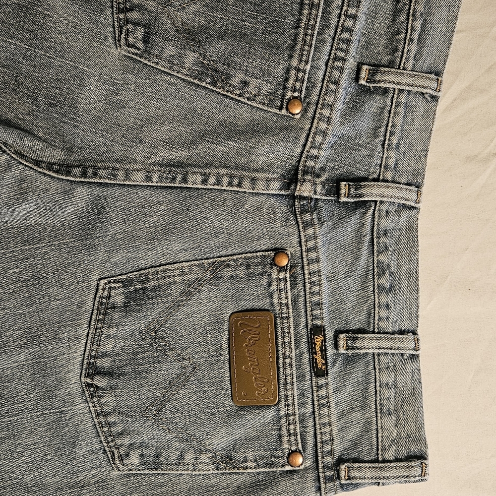 Mens Vintage Wrangler Straight Leg Jeans in Faded Light Blue